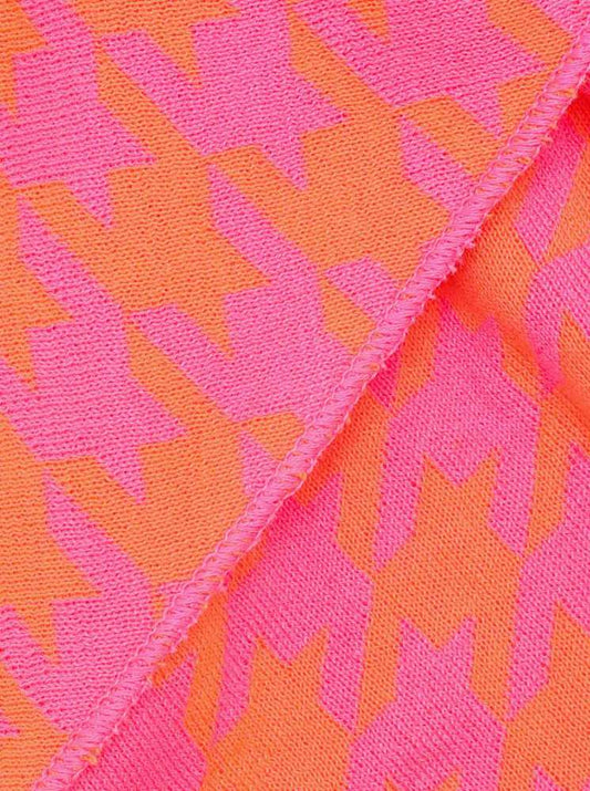 💕 Zwillingsherz Dreieckstuch "Cozy Hahnentritt" Baumwolle Orange Pink