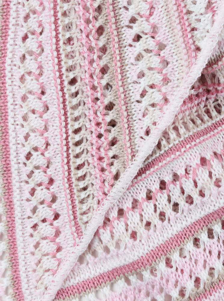 💕 Zwillingsherz Dreieckstuch "Hippie" Häkeloptik Rosa