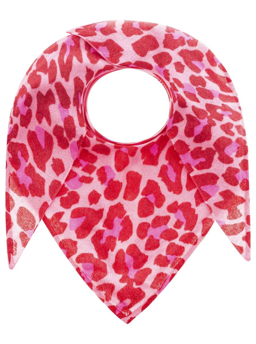 💕 Zwillingsherz Dreieckstuch 100 % Kaschmir "Leo Print" Kaschmir Bubblegum