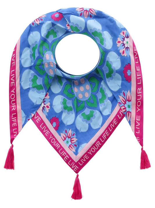 💕 Zwillingsherz Dreieckstuch "Parmida" Bambus Blau