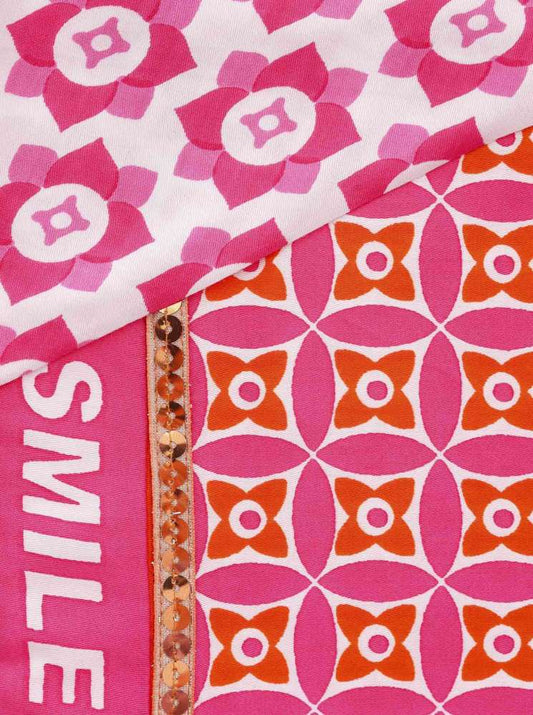 💕 Zwillingsherz Dreieckstuch "Smile and Shine" Bambus Pink