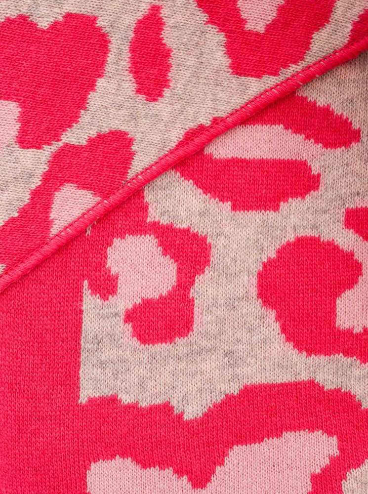 💕 Zwillingsherz Dreieckstuch "Big Leo" Wolle Kaschmir Pink