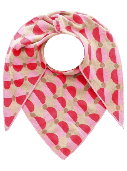 💕 Zwillingsherz Dreieckstuch "Circles" Baumwolle Beige Rot Pink