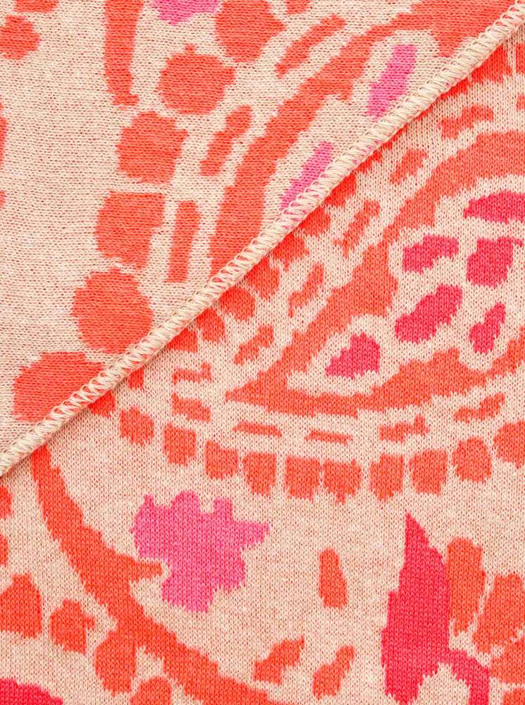 💕 Zwillingsherz Dreieckstuch "Cozy Paisley" Baumwolle Beige Orange Pink