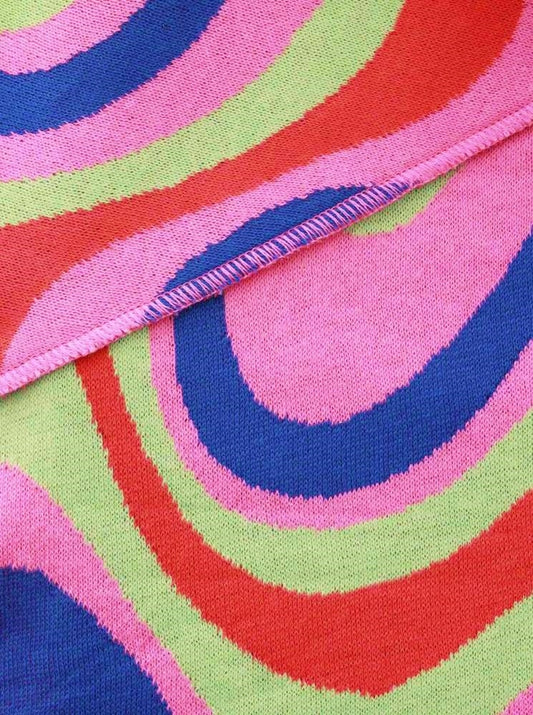 💕 Zwillingsherz Dreieckstuch "Crazy Waves" Baumwolle Bunt