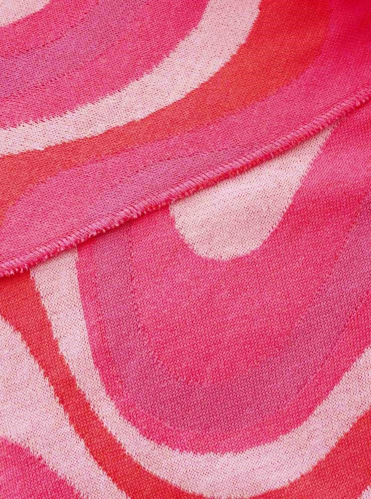 💕 Zwillingsherz Dreieckstuch "Crazy Waves" Baumwolle Pink Orange