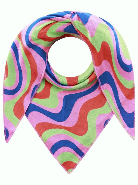 💕 Zwillingsherz Dreieckstuch "Crazy Waves" Baumwolle Bunt