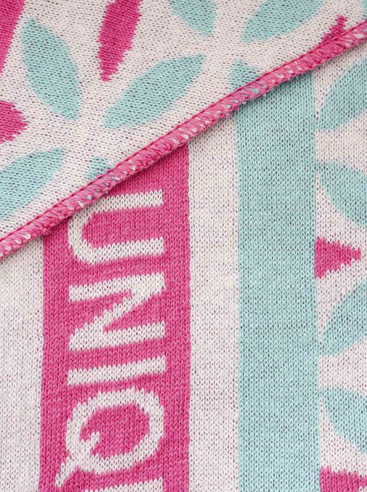 💕 Zwillingsherz Dreieckstuch "Embrace unique" Baumwolle Türkis Pink