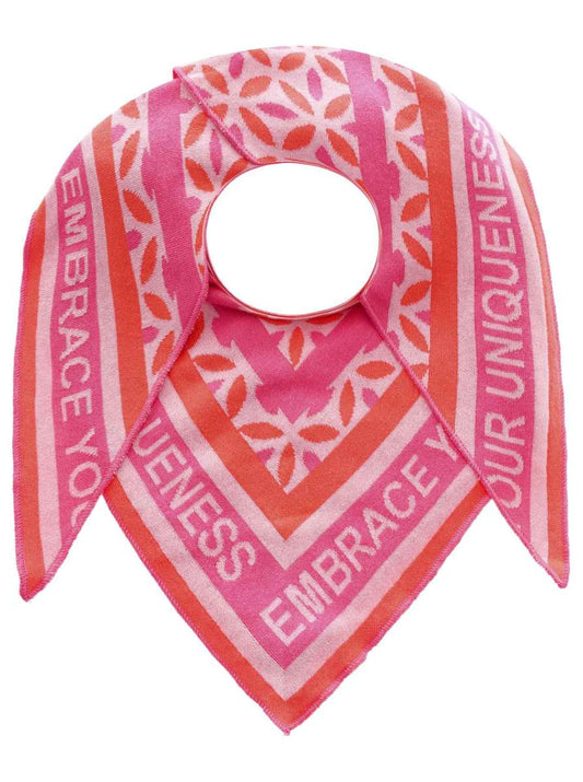 💕 Zwillingsherz Dreieckstuch "Embrace unique" Baumwolle Pink Orange
