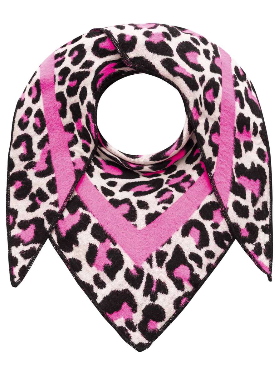 Zwillingsherz Dreieckstuch "Neon Leo" Baumwolle Schwarz Pink