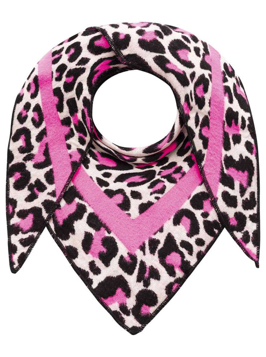 Zwillingsherz Dreieckstuch "Neon Leo" Baumwolle Schwarz Pink