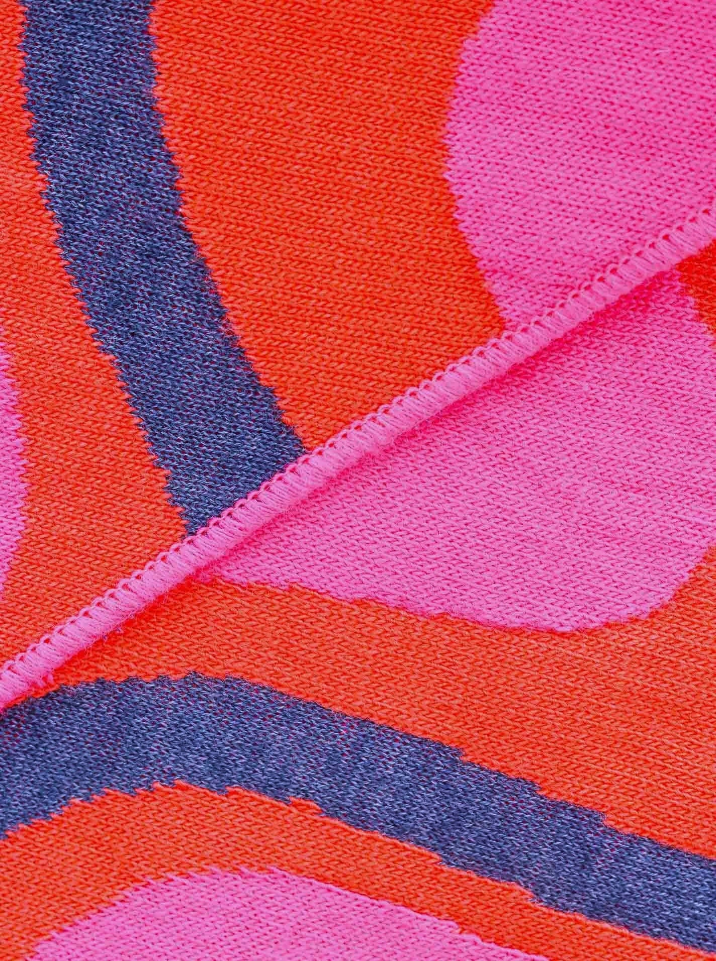 💕 Zwillingsherz Dreieckstuch "Happy Waves" Baumwolle Blau Pink Orange