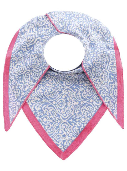 💕 Zwillingsherz Dreieckstuch "Kleine Ornamente" Baumwolle Blau Pink