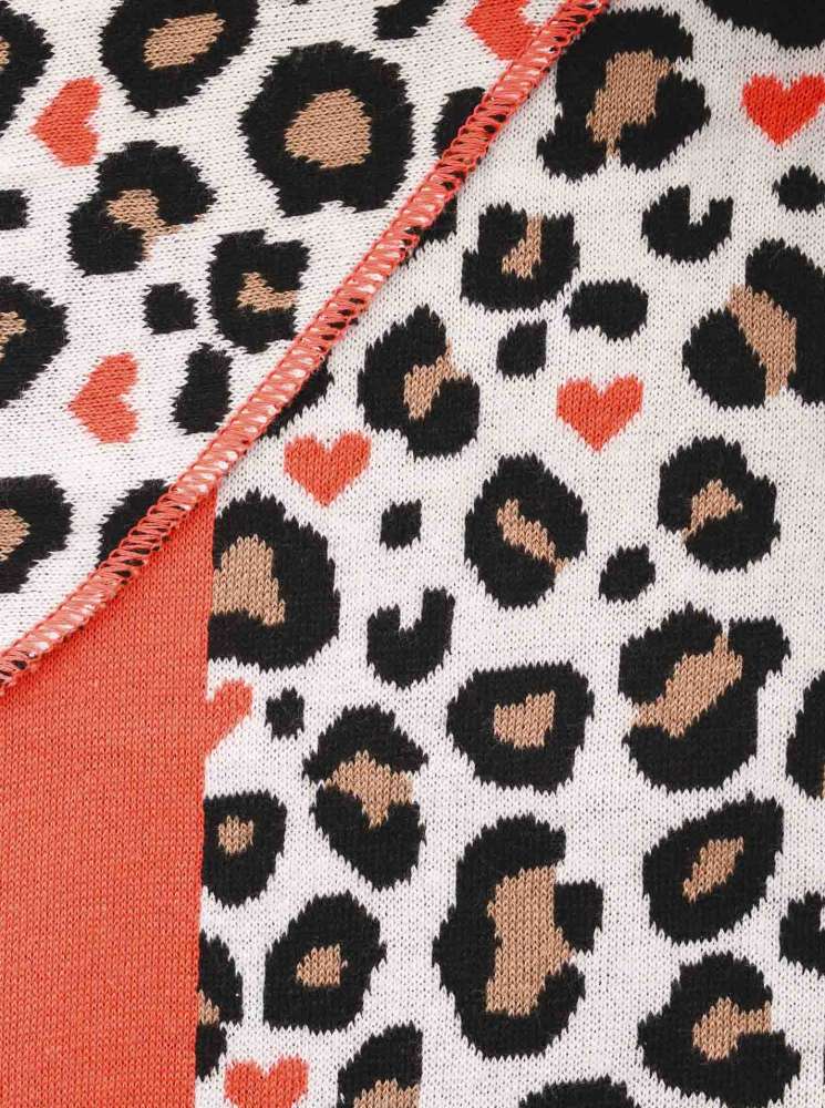 💕 Zwillingsherz Dreieckstuch "Leo Amore" Baumwolle Beige Orange