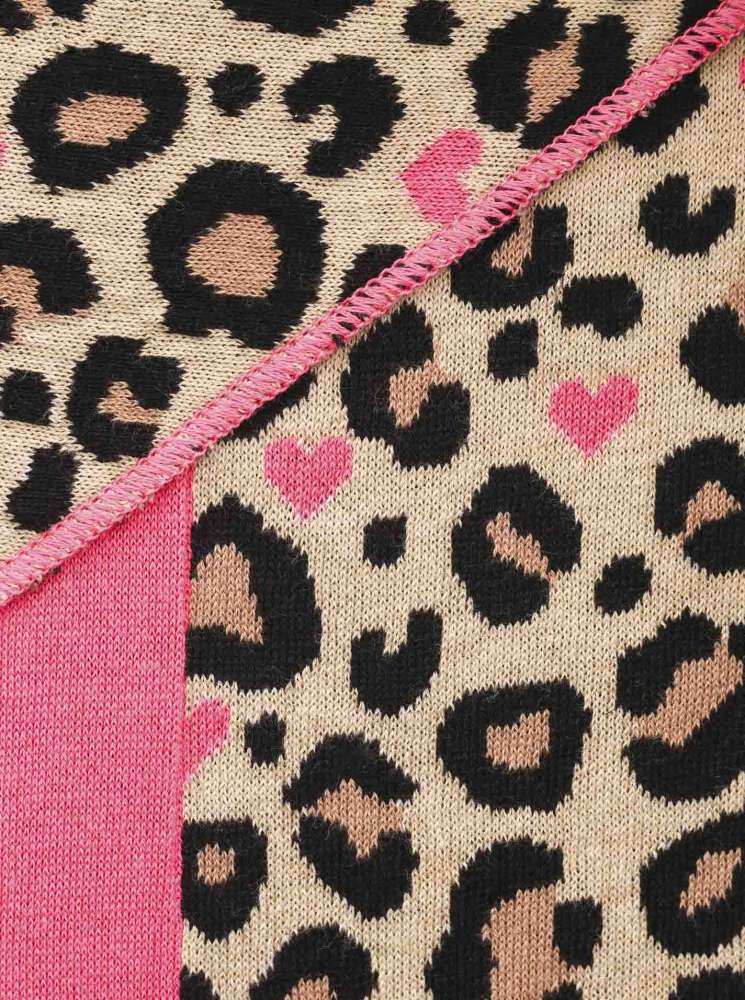 💕 Zwillingsherz Dreieckstuch "Leo Amore" Baumwolle Beige Pink