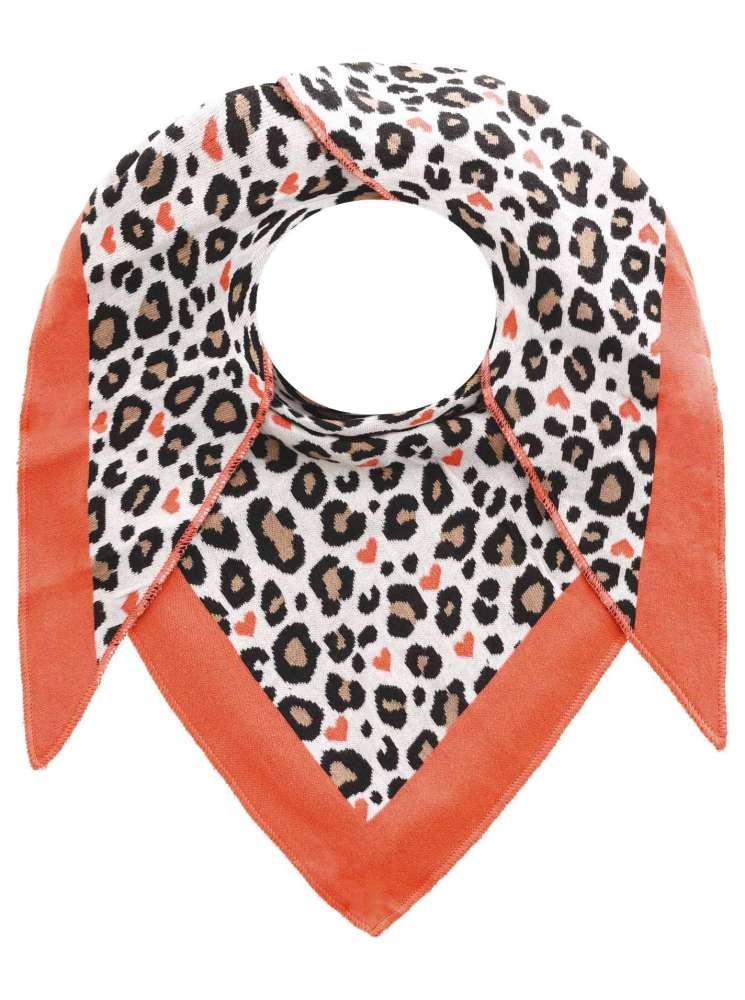 💕 Zwillingsherz Dreieckstuch "Leo Amore" Baumwolle Beige Orange