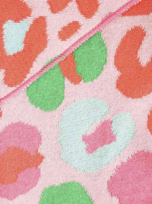 💕 Zwillingsherz Dreieckstuch "Leo Bunt" Baumwolle Rosa Bunt