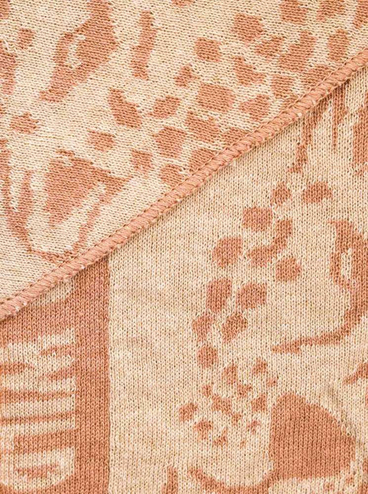 💕 Zwillingsherz Dreieckstuch "Leo Gesicht" Baumwolle Beige