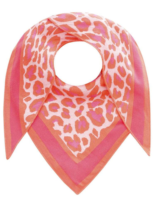 💕 Zwillingsherz Dreieckstuch "Leo Rand" Baumwolle Pink Koralle