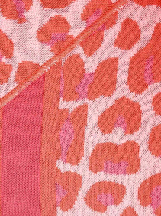 💕 Zwillingsherz Dreieckstuch "Leo Rand" Baumwolle Pink Koralle