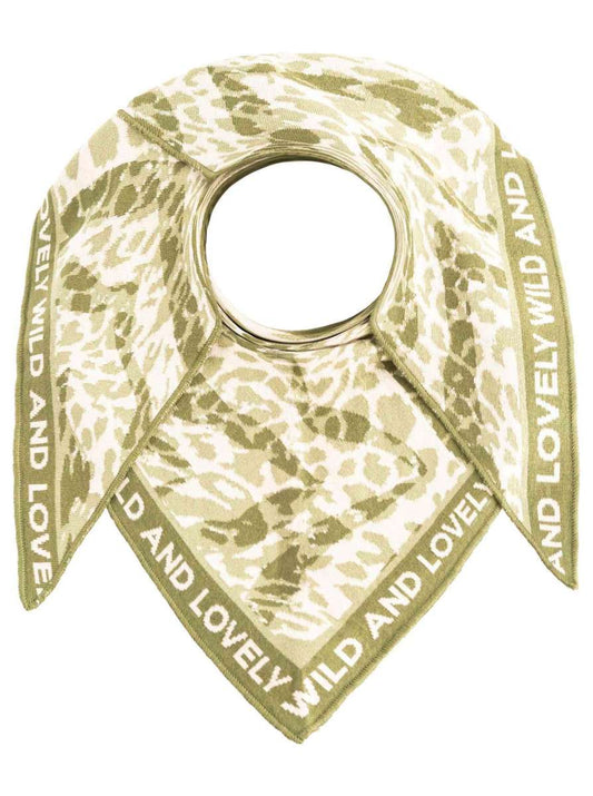 💕 Zwillingsherz Dreieckstuch "Zebra Leo" Baumwolle Olive