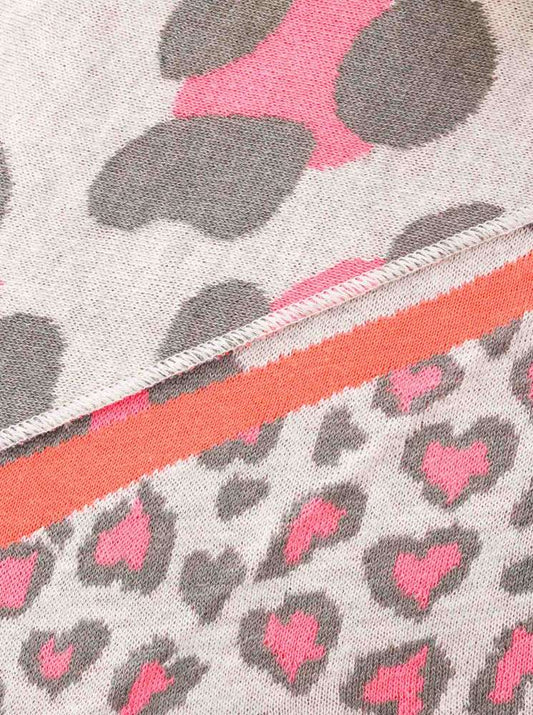 💕 Zwillingsherz Dreieckstuch "Leo Groß Klein" Baumwolle Grau Pink Orange