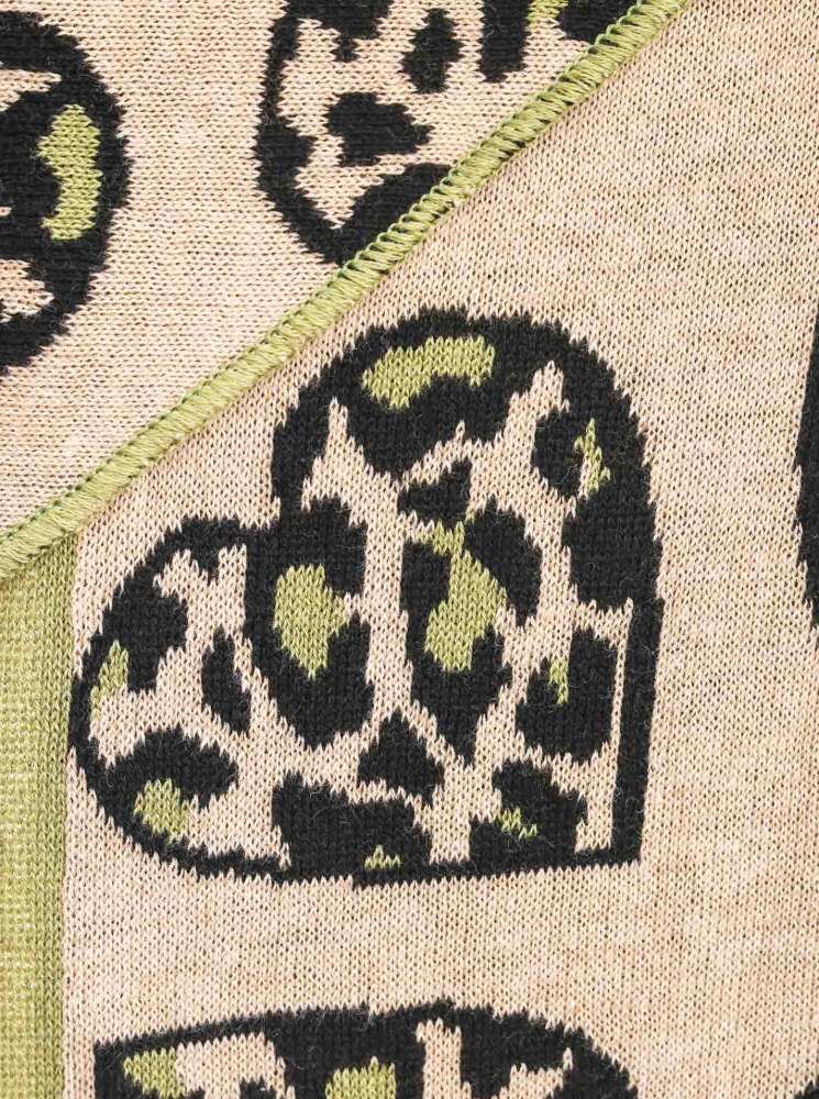 💕 Zwillingsherz Dreieckstuch "Leo in Herz" Baumwolle Grün Beige