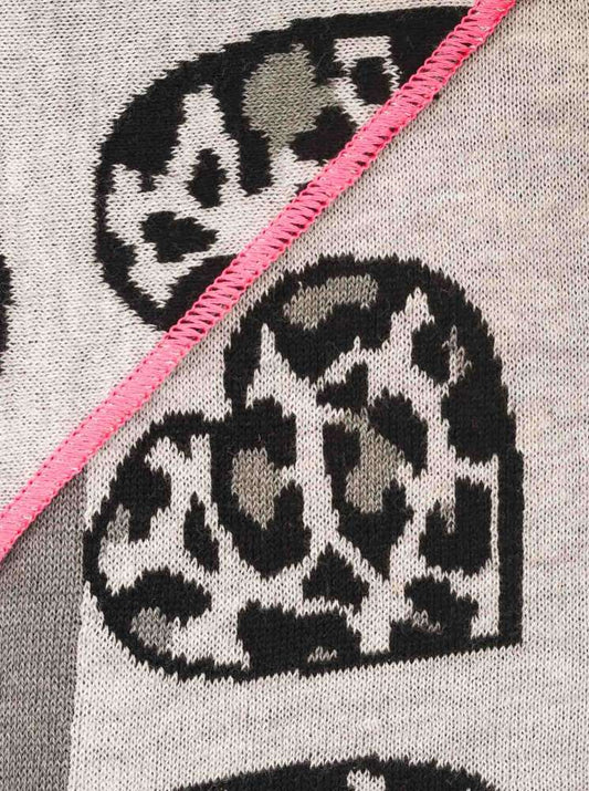 💕 Zwillingsherz Dreieckstuch "Leo in Herz" Baumwolle Grau