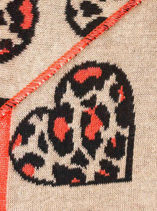 💕 Zwillingsherz Dreieckstuch "Leo in Herz" Baumwolle Orange Beige