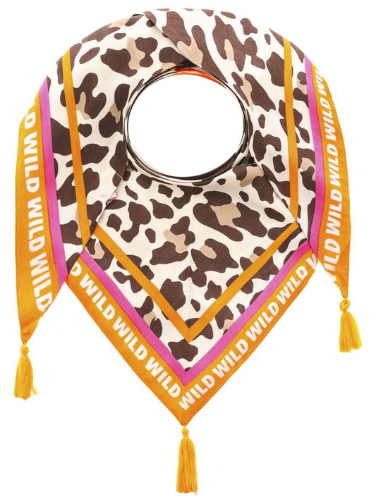 💕 Zwillingsherz Dreieckstuch "Leo mit Streifen" 100 % Viskose nachhaltig Beige