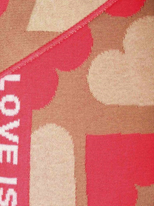 💕 Zwillingsherz Dreieckstuch "Lieeebe" Baumwolle Beige Rot