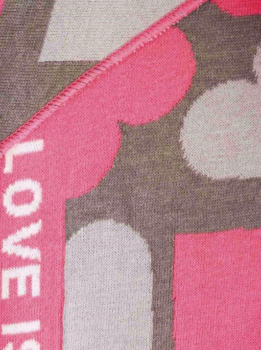 💕 Zwillingsherz Dreieckstuch "Lieeebe" Baumwolle Grau Pink