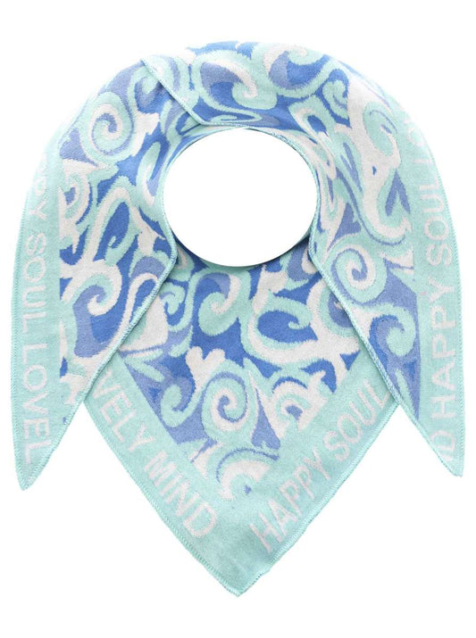 💕 Zwillingsherz Dreieckstuch "Lovely Mind" Baumwolle Türkis Blau