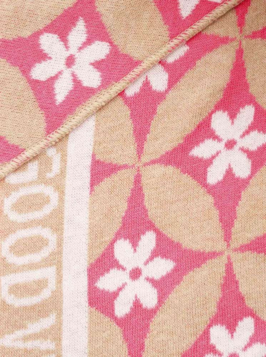 💕 Zwillingsherz Dreieckstuch "Luxury Vibes" Baumwolle Beige Pink