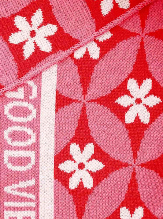 💕 Zwillingsherz Dreieckstuch "Luxury Vibes" Baumwolle Rot Pink