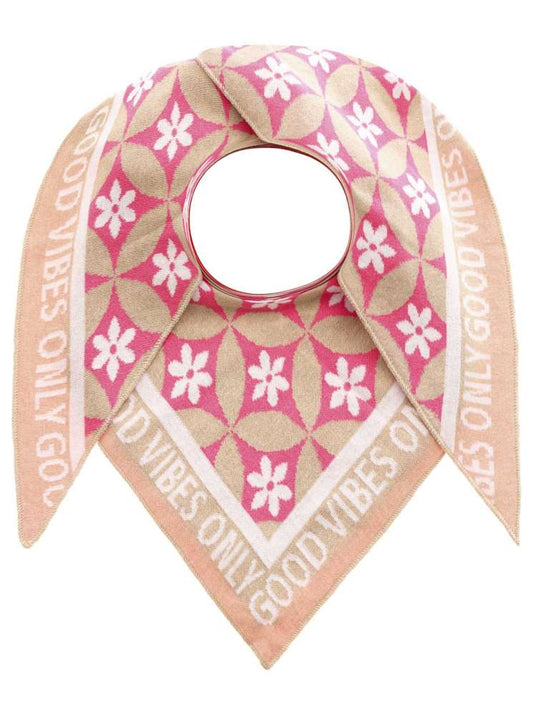 💕 Zwillingsherz Dreieckstuch "Luxury Vibes" Baumwolle Beige Pink