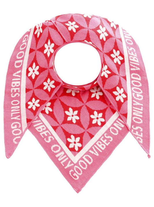 💕 Zwillingsherz Dreieckstuch "Luxury Vibes" Baumwolle Rot Pink