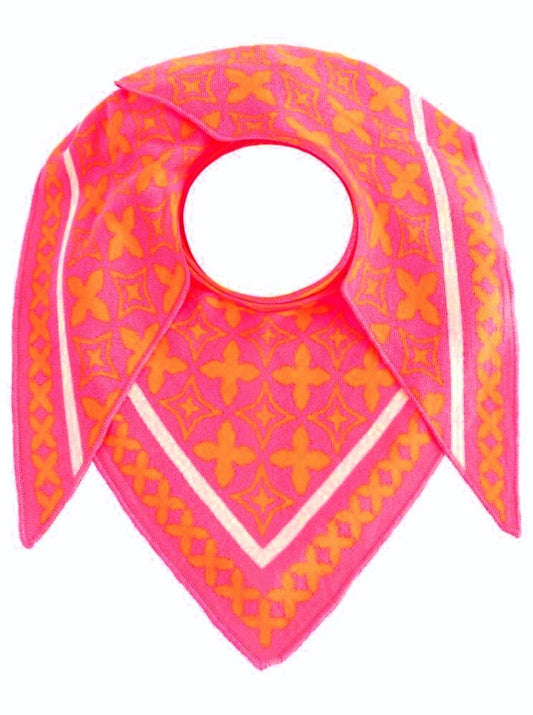 💕 Zwillingsherz Dreieckstuch "Luxus Grafik" Baumwolle Pink Orange