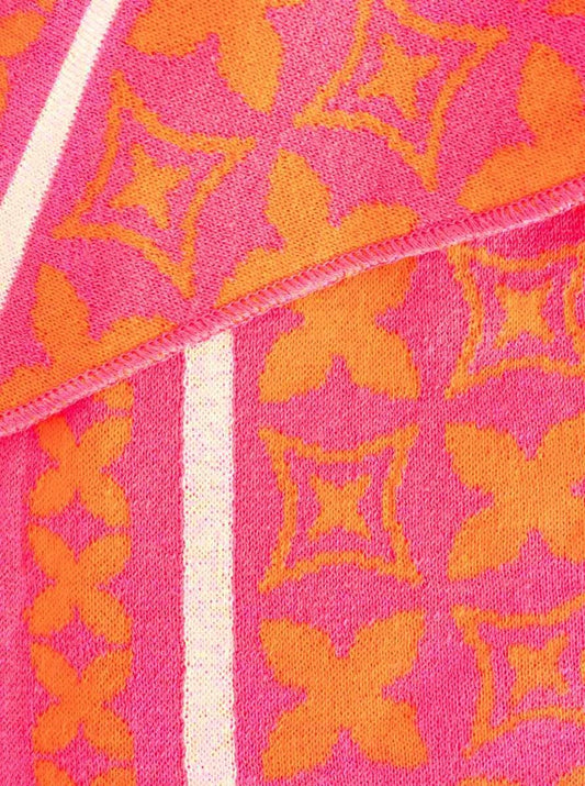 💕 Zwillingsherz Dreieckstuch "Luxus Grafik" Baumwolle Pink Orange