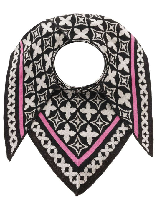 💕 Zwillingsherz Dreieckstuch "Luxus Grafik" Baumwolle Schwarz Grau