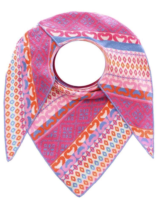 💕 Zwillingsherz Dreieckstuch "Maralda" Baumwolle Blau Pink Orange