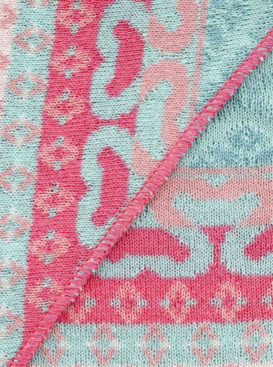 💕 Zwillingsherz Dreieckstuch "Maralda" Baumwolle Türkis Pink