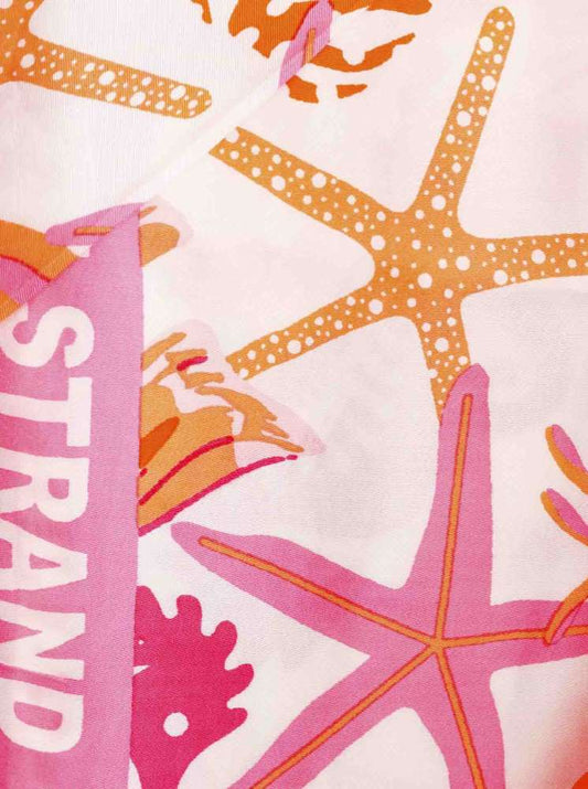 💕 Zwillingsherz Dreieckstuch "Meerestiere" Viskose Rosa