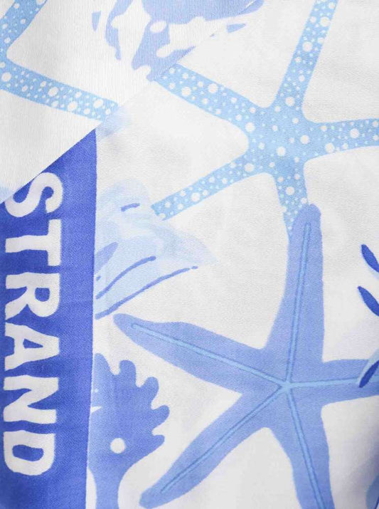 💕 Zwillingsherz Dreieckstuch "Meerestiere" Viskose Blau