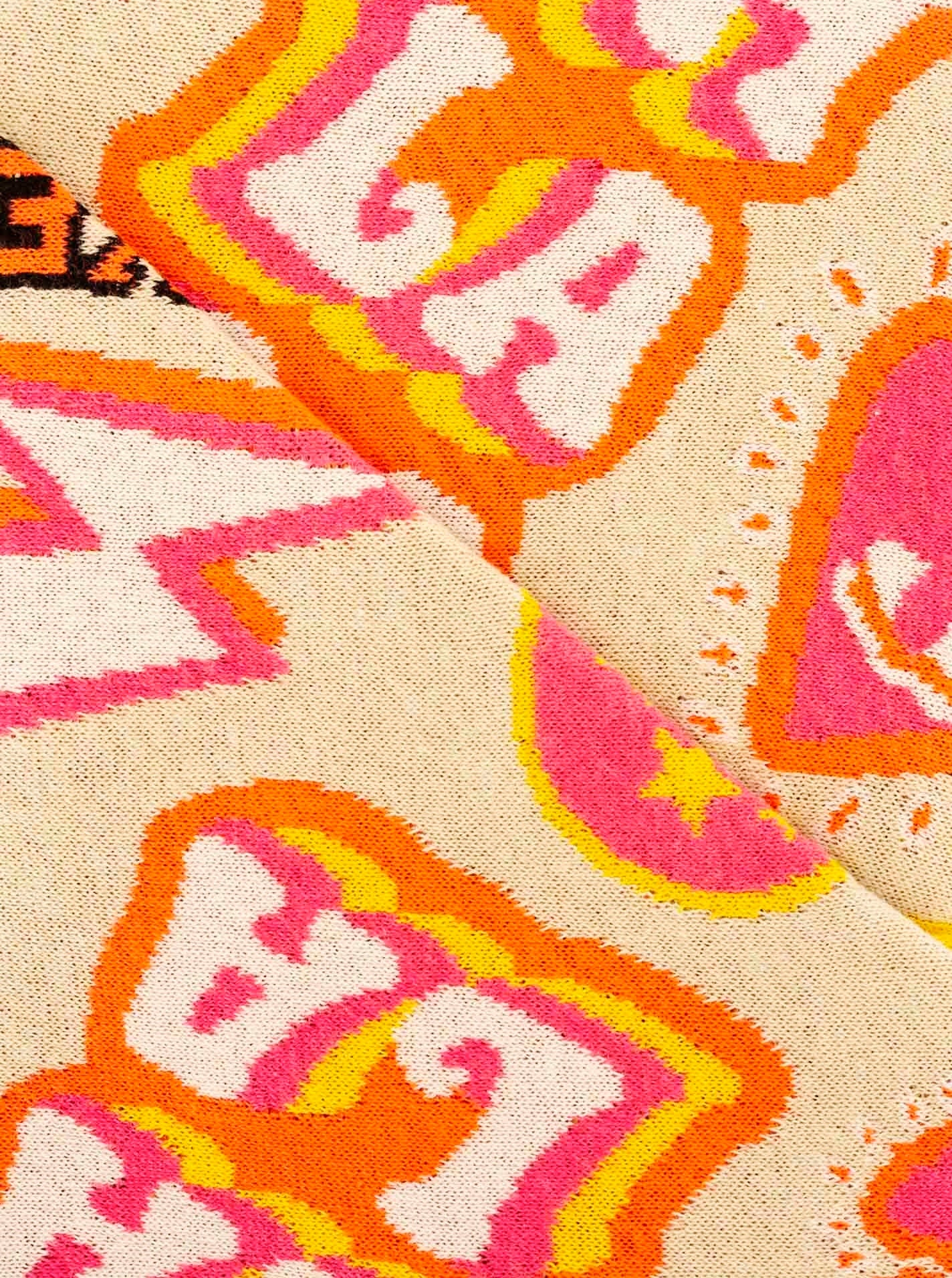 💕 Zwillingsherz Dreieckstuch "Oops" Baumwolle Beige-Bunt