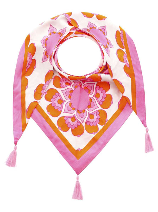 💕 Zwillingsherz Dreieckstuch "Ornamente" Mittelpink 100 % Viskose nachhaltig