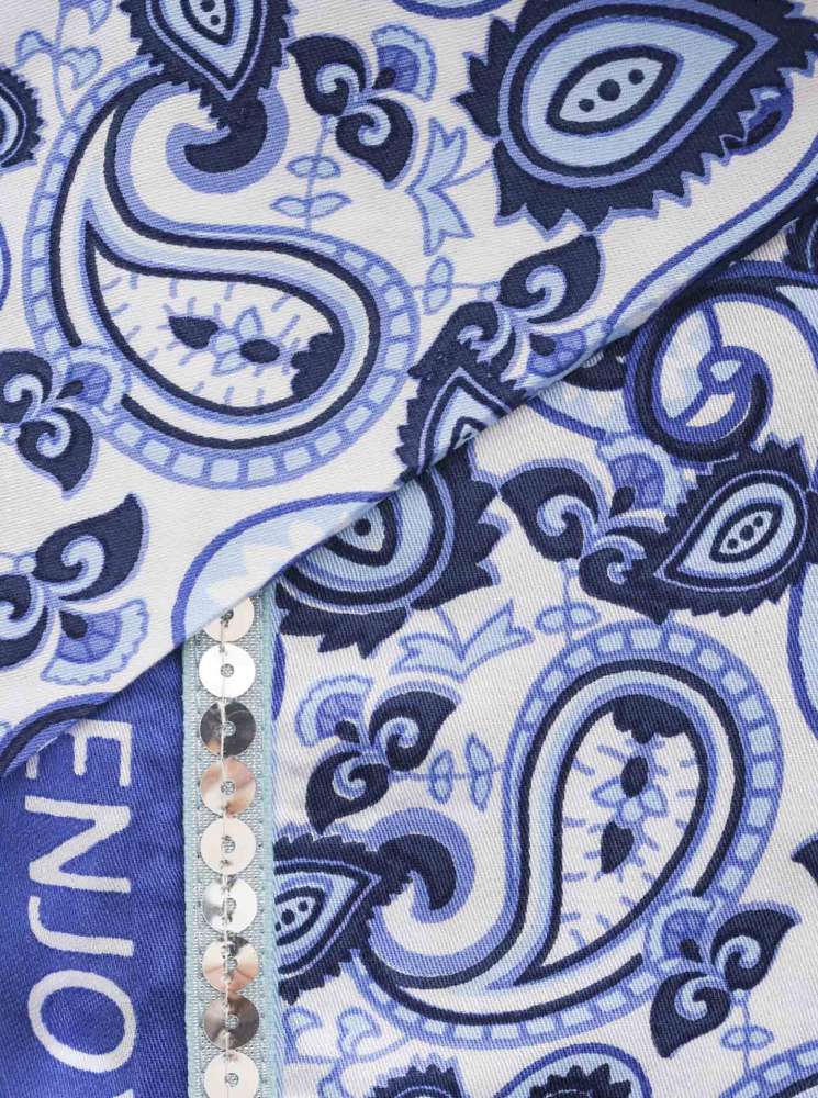 đź’• Zwillingsherz Dreieckstuch "Paisley Enjoy your day" Bambus Blau