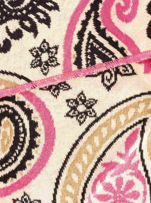 💕 Zwillingsherz Dreieckstuch "Paisley Happy" Baumwolle Beige Pink