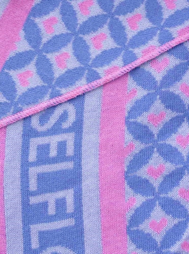 💕 Zwillingsherz Dreieckstuch "Selflove mit Herz" Baumwolle Blau Pink