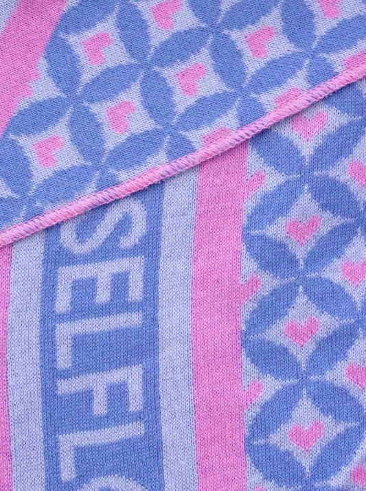 💕 Zwillingsherz Dreieckstuch "Selflove mit Herz" Baumwolle Blau Pink